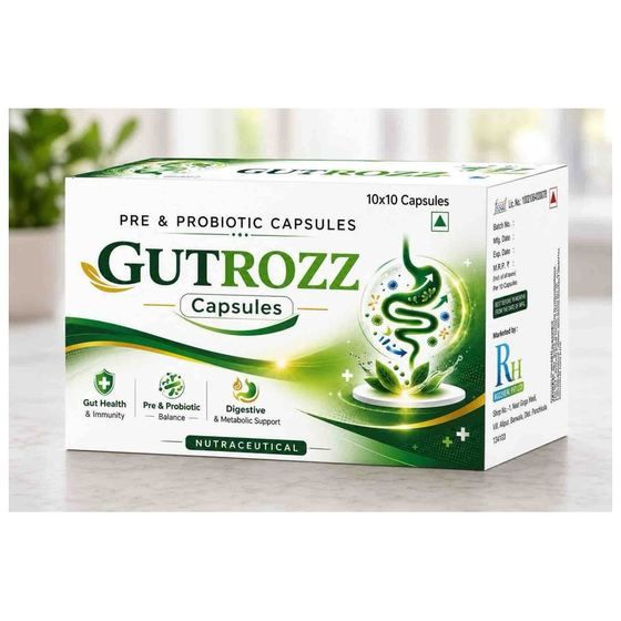 GUTROZZ — Pre & Pro Biotic Capsules by Rozzheal Pvt Ltd